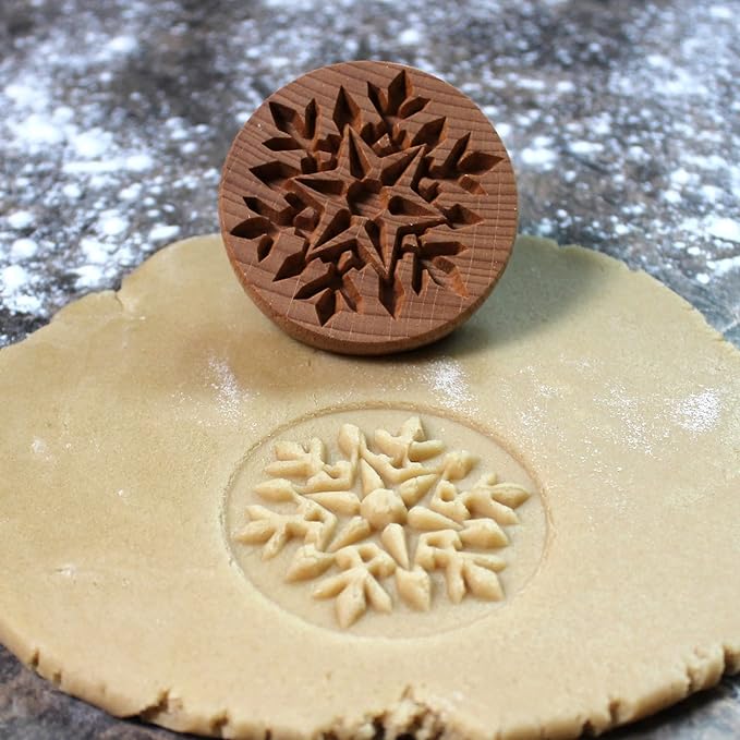 Wood Cookie Stamp, 2.5 Inch (Snowflake CS-017)