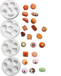 Lovely Small Items Silicone Fondant Molds Set For Cake Topper, Gumpaste, Candy & Chocolate, Polymer Clay and More (Round Food Items)