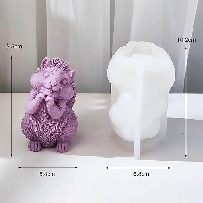 Squirrel Candle Mold - Resin Casting Silicone Molds for Home Decor & Candle Making Wave Spiral Mold