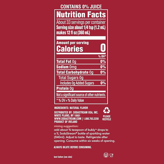 SodaStream bubly Drops, Lime, 1.36oz (Pack of 3)