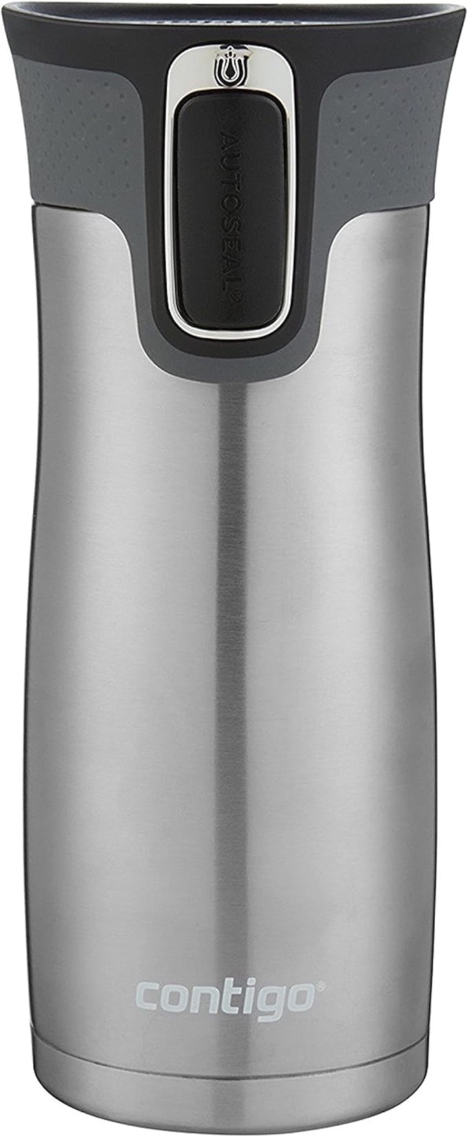 Contigo West Loop Stainless Steel Vacuum-Insulated Travel Mug with Spill-Proof Lid, 16oz 2-Pack, Very Berry & Steel Colors, Keeps Hot to 5h & Cold to 12h