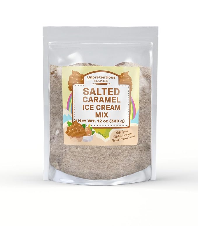 Unpretentious Salted Caramel Soft Serve Ice Cream Mix, 12 oz, Rich & Creamy, Homemade Ice Cream, Single Serving