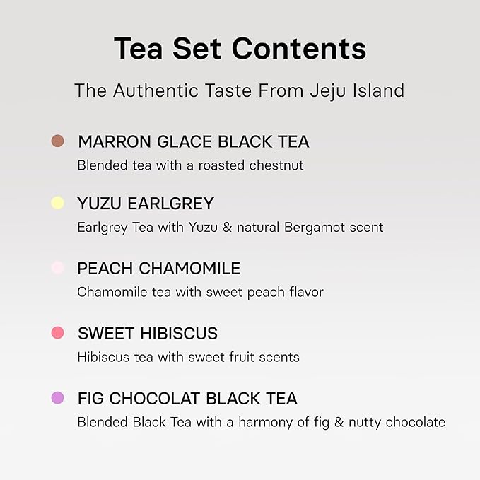 OSULLOC Premium Tea Collection (40 count, 10 flavors x 4 ea), Assorted Tea bag Sampler, Tea Gift sets for Tea lover, Self Care Gift Box, Premium Organic Pure & Blended Tea from Jeju