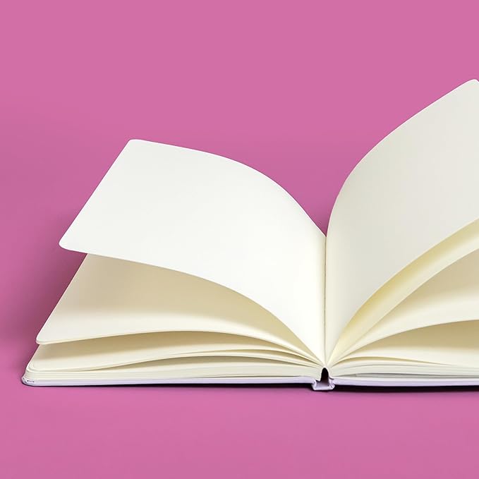 PAPERAGE Blank Journal Notebook, (Raspberry), 160 Pages, Medium 5.6 in x 8 in - 100 GSM Thick Paper – Hardcover Journaling Notebook for Work, School, Note Taking or Sketching