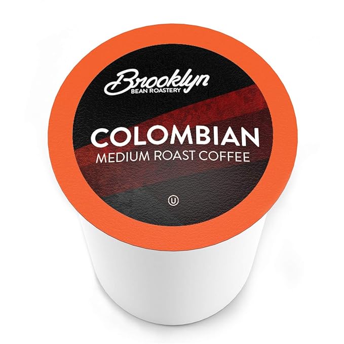 Brooklyn Beans Colombian Gourmet Coffee Pods - Compatible with Keurig K Cup Brewers Including 2.0 Machines, 40 Count, Rich and Smooth Colombian Medium Roast