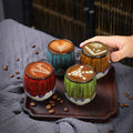 Espresso Cups Ceramic Kiln-Change Small Espresso Coffee Cup Spirits Cups Tasting Cups Ceramic Mate Cup Set of 4 (4 colors)