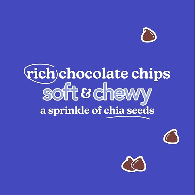 Love + Chew Chocolate Chia Minis Bulk Box - Tasty, Gluten Free Cookies - Vegan, Healthy, Paleo, Non GMO - Individually Wrapped and Soft Baked - Made from High Protein Almonds - 1 Ounce Each, 80 Count