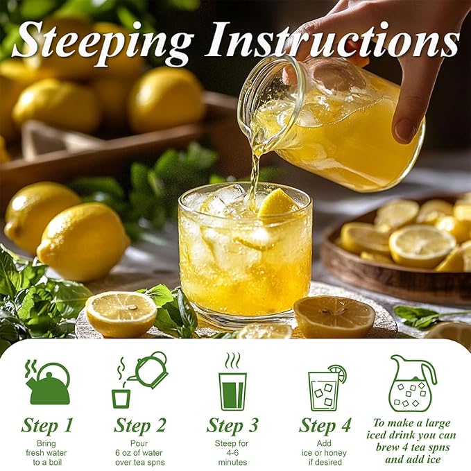 WT WEETEE Lemon Balm Tea Bags, 100 Count Pure Lemon Balm Leaves, Honey Scented with a Delicate Lemon Flavor, Caffeine-Free Herbal Tea