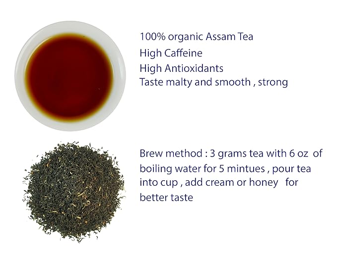 Greenhilltea, Assam TGFOP Black Tea with Tippy Flowery Malty Premium Black Tea Loose Leave Tea 1 LB
