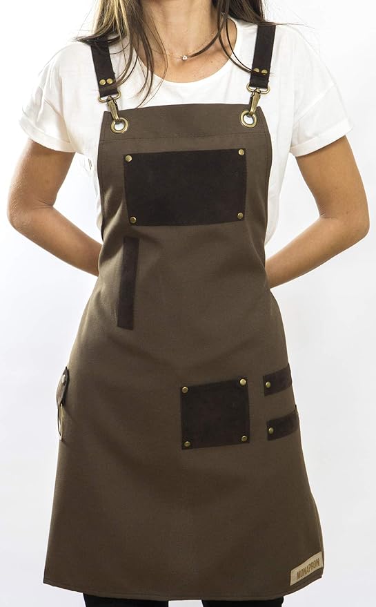 Men and Women Apron for Kitchen, Gardening, Artist, Chef, Work | Canvas, Waterproof, Adjustable Straps Unisex