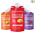 Designer Wellness Protein Smoothie, Real Fruit, 12g Protein, Low Carb, Zero Added Sugar, Gluten-Free, Non-GMO, No Artificial Colors or Flavors, Variety Pack, 12 Count