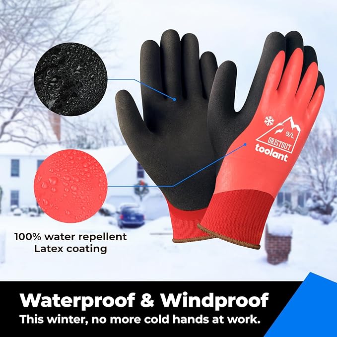 Waterproof Winter Work Gloves for Men and Women, Touchscreen, Freezer Gloves, Thermal Insulated, for Cold Weather
