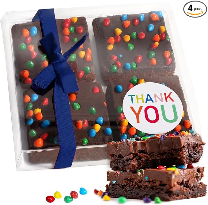 Thank You Gift Basket Appreciation Chocolate Brownies Food Gift For Men Women Teacher Co Worker Nurse | Nut Free | Kosher