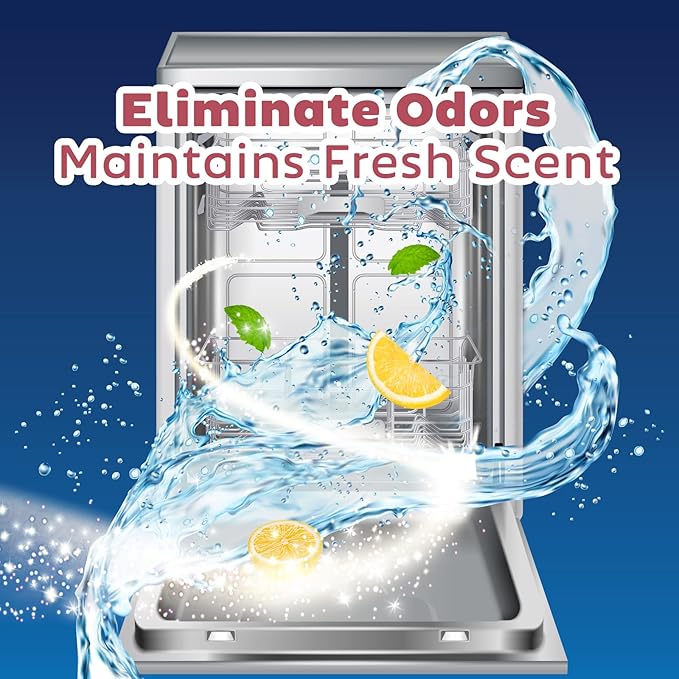 Dishwasher Cleaner and Deodorizer Tablet - Helps Remove Limescale, Mineral Buildup and Odor - Formulated to Clean Inside all Machines - 12 Cleaner Tablets…