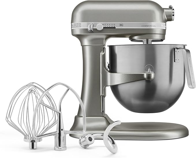KitchenAid KSM8990CU 8-Quart Commercial Countertop Mixer, 10-Speed, Gear-Driven, Contour Silver