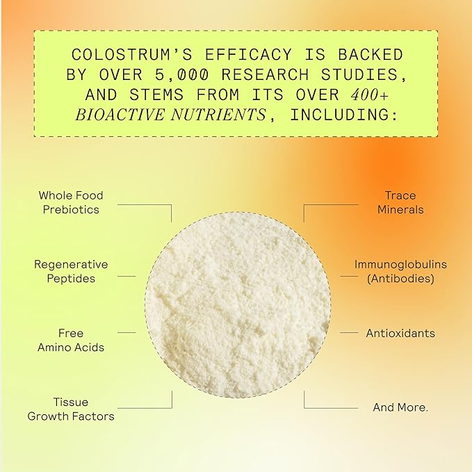 ARMRA Colostrum™ Powder | Unflavored | Gut Health & Bloating | Skin & Hair | Immunity | Keto, Gluten & Fat-Free | 60 Servings