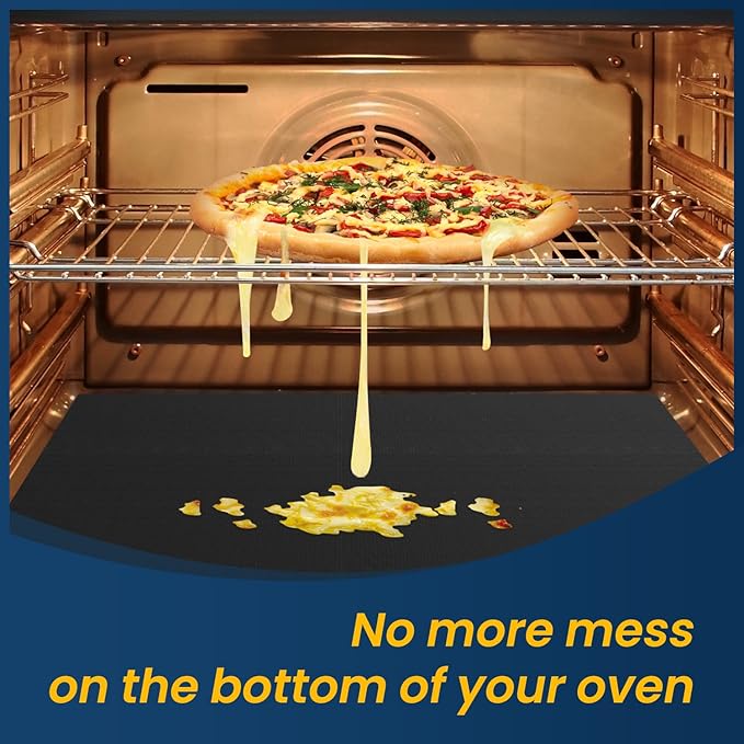 4Pack Oven Liners for Bottom of Electric Gas Oven, Thick Heavy Duty Nonstick Teflon Oven Mat, Heat Resistant Grill Baking Mats Outdoor BPA and PFOA Free Oven Floor Protector Liner