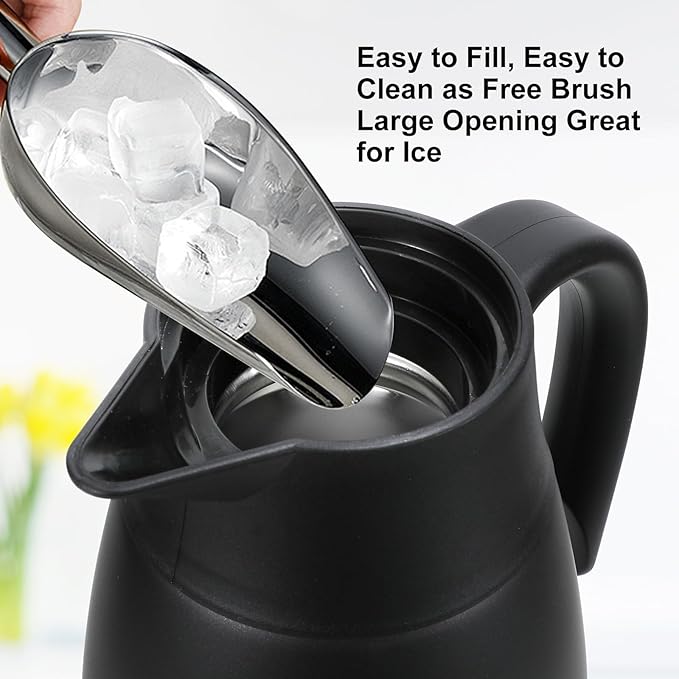 70 oz Thermal Coffee Carafe, Updated 2 PCS Insulated Stainless Steel Coffee Carafes for Keeping Hot Coffee & Water Hot Beverage-12Hours, Double Walled Vacuum Coffee Carafe（Blue+Blue)