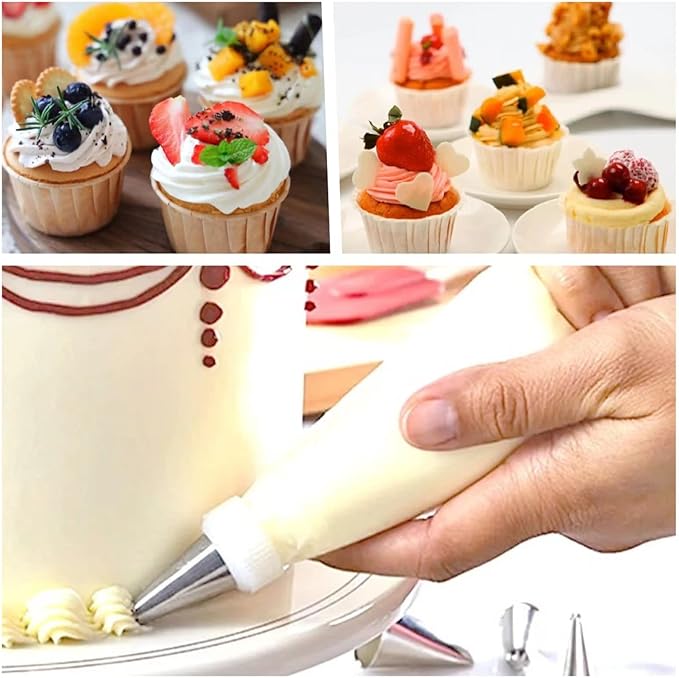 18 Inch Tipless Piping Bags for Royal Icing, Extra Thick Anti Burst Decorating Bags Butter Cream Cookies Decoration, Perfect for Professional Baking Lover