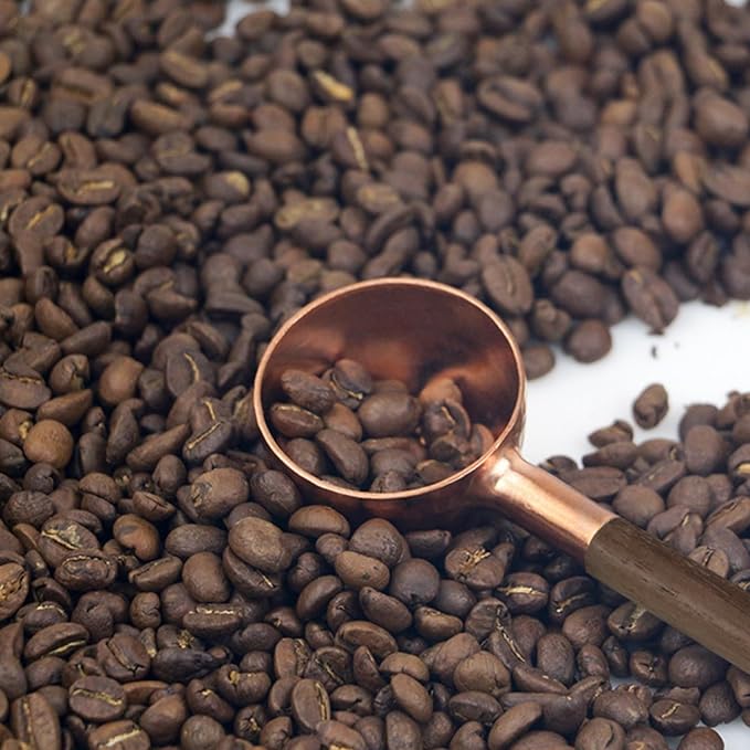 Measuring Spoons, Wood Handle Coffee Scoop Black Walnut and Red Copper Tablespoon Scoop for Coffee Tea, Cooking Mixing Stirrer Kitchen Tools Utensils