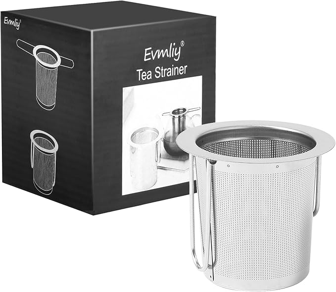 Tea Infuser, Evmliy Stainless Steel Tea Strainer Sitting in Mugs, Tea Infusers for Loose Tea, Tea Diffuser Long-Handled Tea Strainers Tea Filters, Loose Leaf Tea Steeper for Herbs Spices
