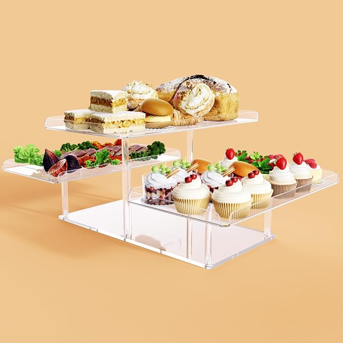 Upgraded Dessert Table Display Set, Acrylic Cupcake Buffet Dessert Risers Stands, Tier Serving Trays Holder for Weddings Baby Shower Tea Party
