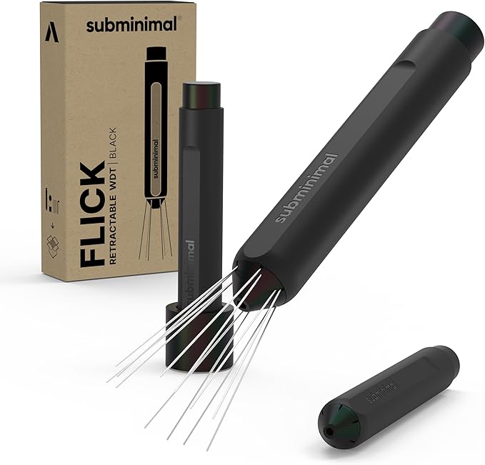 Subminimal Flick WDT Espresso Distribution Tool - Stirrer Tool For Barista-Grade Precision Brewing - Tamper With Retractable Needles - Coffee & Espresso Machine Parts & Accessories