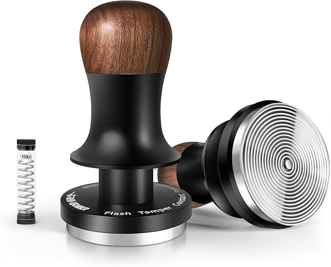 MHW-3BOMBER 49.7mm Espresso Tamper - 3 Spring Loaded Coffee Tamper with Sound Feedback - Barista Calibrated Tamper with 15lb / 30lbs Replacement Springs - Compatible for ROK Espresso Maker T7073T-OS