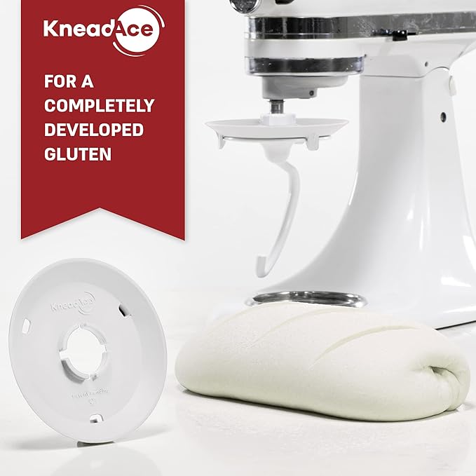 Dough Hook Shield For Kitchen Aid - Prevents Your Dough from Climbing Up and Clogging Up Your Mixer – Mess Free Mixer Accessory Compatible With Most KitchenAid C Shape Dough Hooks (White)