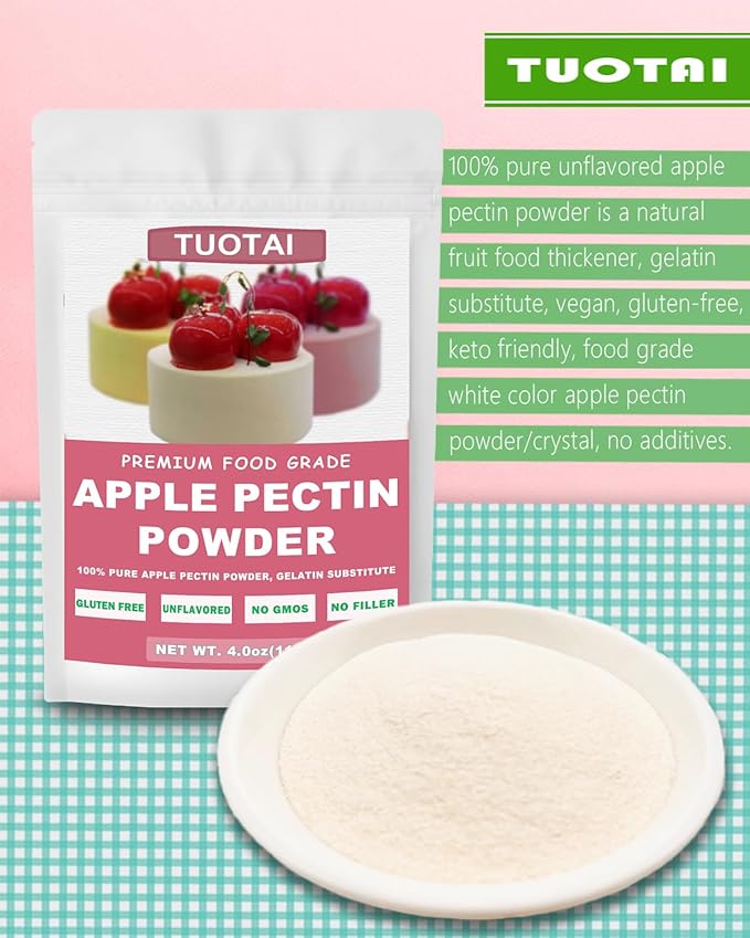 Apple Pectin Powder, 4 Ounces, Natural Fruit Concentrate Food Thickener for Cake, Jelly and Baking Food