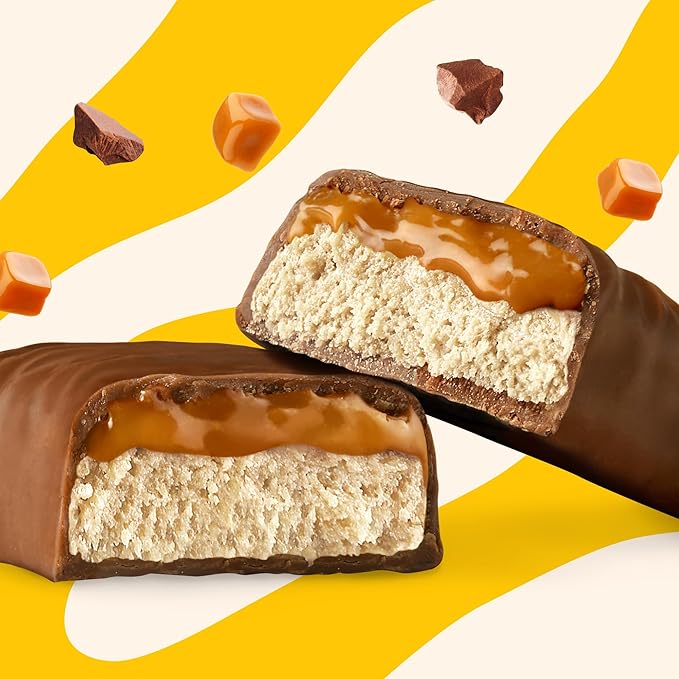 Nick’s Chocolate Caramel Protein Bars – 12-Count Box | High Protein, Low Calories, Low Carbs, Keto Friendly, No Added Sugar