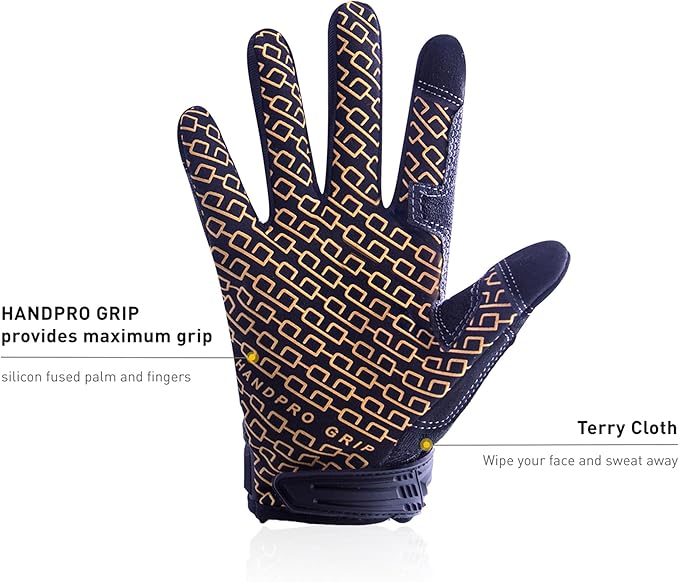 HANDLANDY Mens Work Gloves Touch screen, Utility Mechanic Gloves, Flexible Breathable Fit- Padded Knuckles & Palm