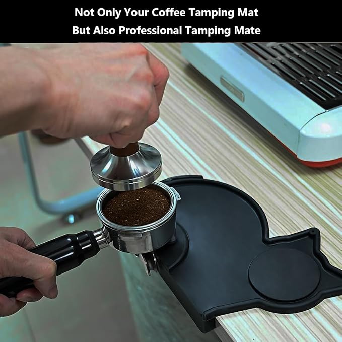 Coffee Tamper Mat Silicone Corner Tamping Mat (Coffee Cat)