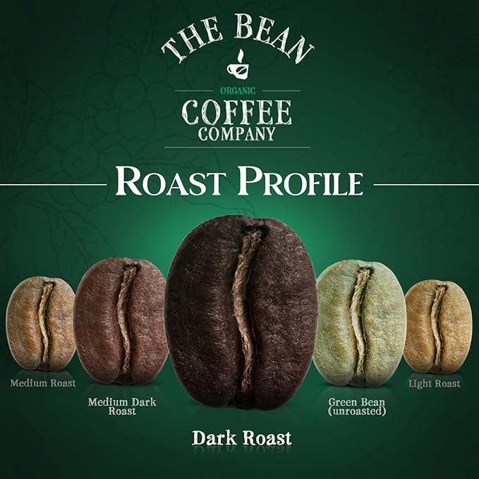 The Bean Organic Coffee Company Le Bean, Dark French Roast, Ground Coffee, 16-Ounce Bags (Pack of 2),Café molido tostado organico