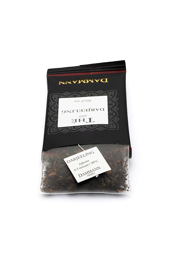 Dammann Freres Satchets, Darjeeling Tea Bags, Premium French Gourmet Black Tea, Individually Wrapped, 24 Count (Single Pack)