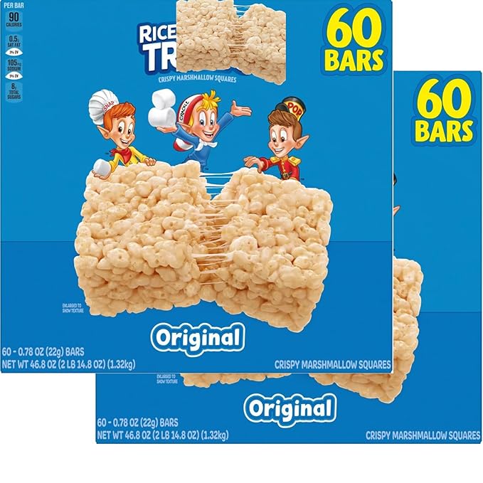 Original Marshmallow Treats Squares, 0.8 oz, 60 Count (2 Pack)