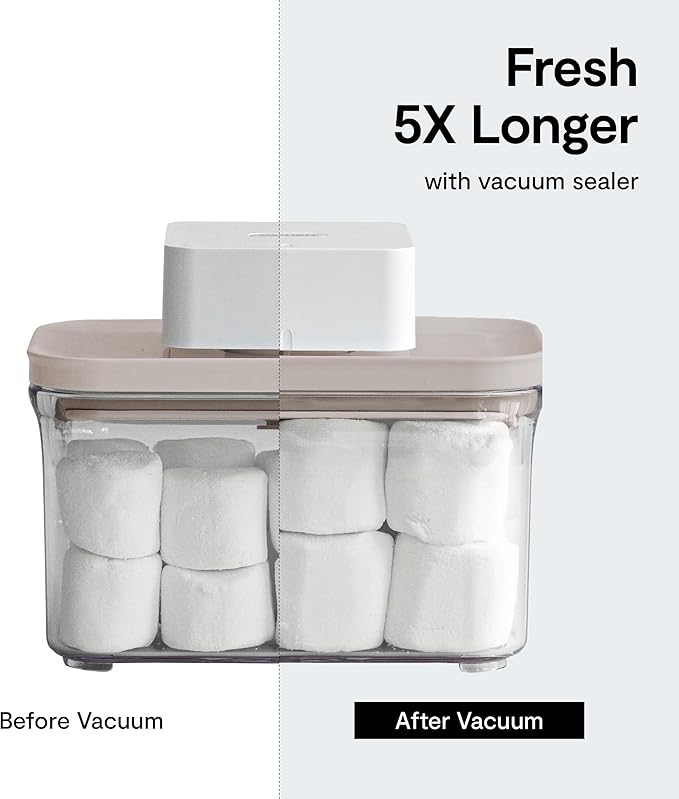 Premium Airtight Food Storage Container. Special Edition Mercury Color 8P/Set. 7pcs Container and Vacuum Sealer. Patented Double Silicone Lining, 100% Leak Proof, BPA-FREE
