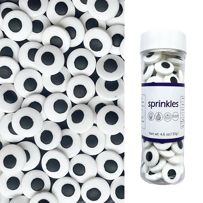 Halloween Weraru Big Candy Eyeballs Eye Ball Sweets Cake Cupcake Toppers Cookie Dessert Sprinkles Decorations for Birthday Party Supplies 4.2Ounce