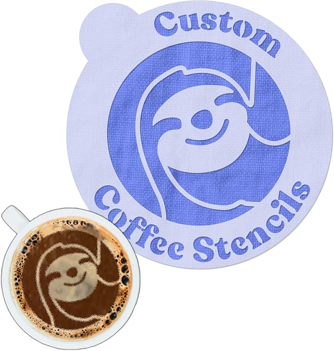 Stencil Stop Custom Coffee Stencil - Customizable for Business Logos, Faces, Images - 14 Mil Mylar Plastic (3 x 3 inches - 25 Pack)