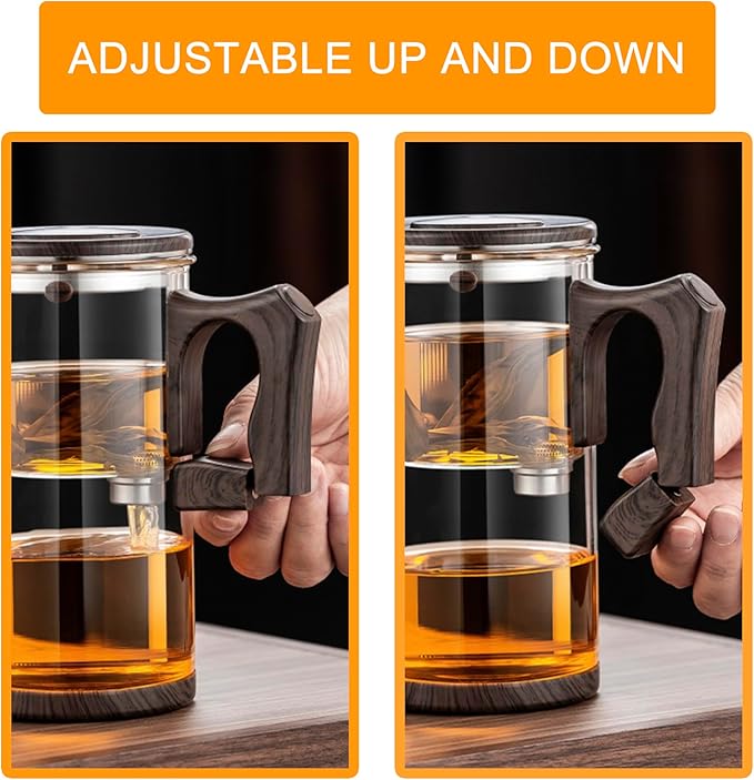 Enchanti Tea Pot - 750ml/25.4oz Magic Witchcraft Enchanted Glass Teapot with Strainer Loose Leaf Tea Innovative Water Separation Magnetic Teapot,Borosilicate Glass Tea Infuser Elegant Gift Packaging