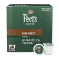 Peet's Coffee, USDA Organic Dark Roast Single Serve Coffee Pods - Alma de la Tierra 60 Count (6 Boxes of 10 Pods)