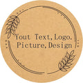 Custom Stickers Kraft Paper Labels Personalized Withe Text, Business Logo Customized Food Jars Labels Bakery Label Sticker Package Favor Canning Circle 100pcs (Style 11)