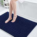 Arotive Luxury Chenille Bathroom Rug Mat, Extra Soft Thick Absorbent Shaggy Bath Rugs, Non-Slip Machine Wash Dry, Plush Bath Mats for Bathroom, Shower and Tub, 45x27, Navy
