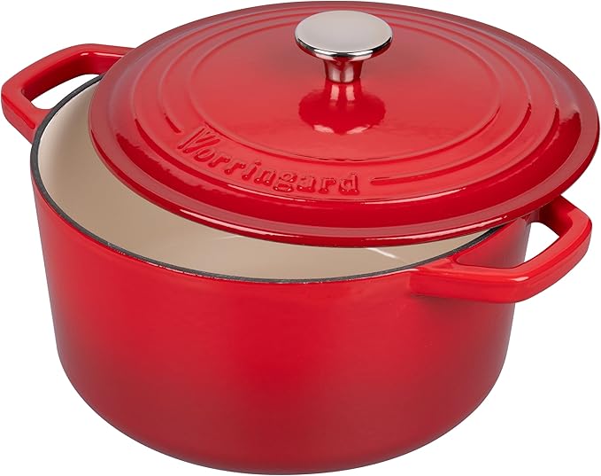 Enameled Cast Iron Dutch Oven Pot with Lid, for Bread Baking, Round Bread Oven- include Sourdough Bread Baking Supplies Set, 4.5QT, Red