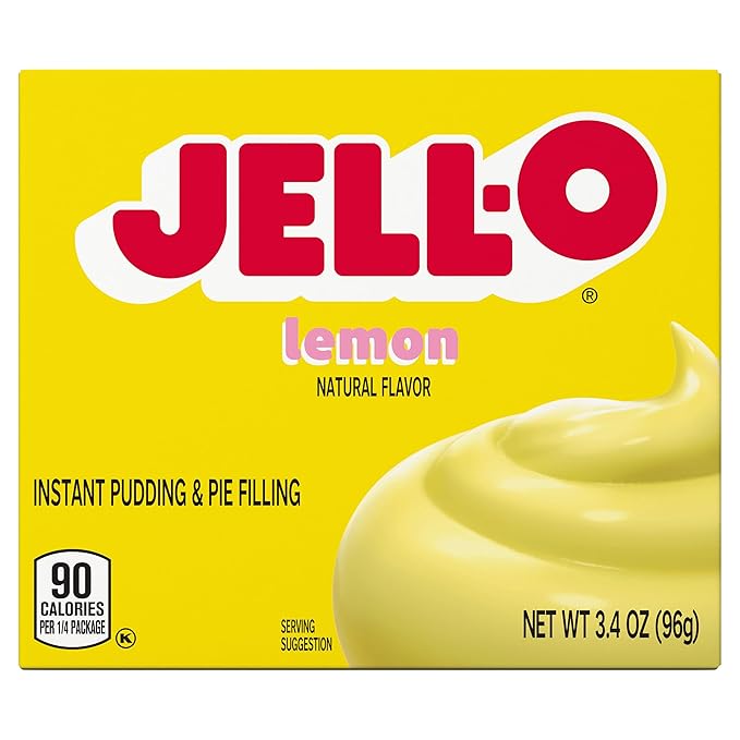Jell-O Lemon Instant Pudding & Pie Filling Mix (24 ct Pack, 3.2 oz Boxes)