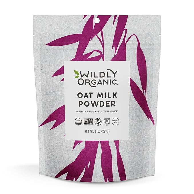 Wildly Organic Oat Milk Powder, 8 Oz Bag - Organic, Dairy-Free, Lactose-Free, Vegan, Gluten-Free, Plant-Bassed, Resealable Package - Excellent for Smoothies, Cereal, & Creamers