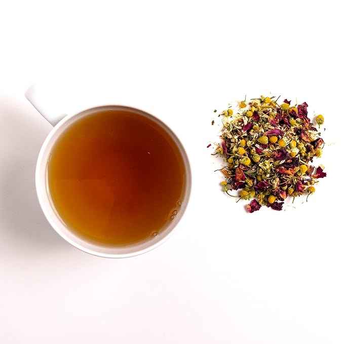Pure And Easy Tea, Nighttime Nirvana, Natural Sleep & Relaxation Tea, Caffeine-Free Loose Leaf Blend with Chamomile, Lavender & Lemon Balm, Premium Wellness Tea, 30-Day Supply, 100g