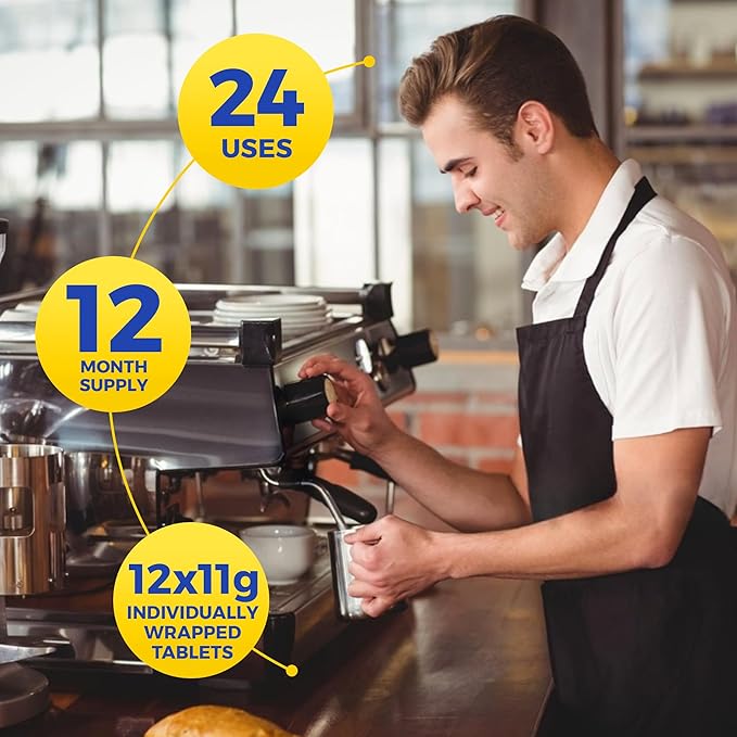 Coffee Machine Descaler Cleaner Tablets 24-Pack | For Keurig, Nespresso, Breville, De Longhi, Miele, Ninja, Braun | Clean & Descale Coffee Pot & Espresso Maker -Cleaning & Descaling Solution Tabs