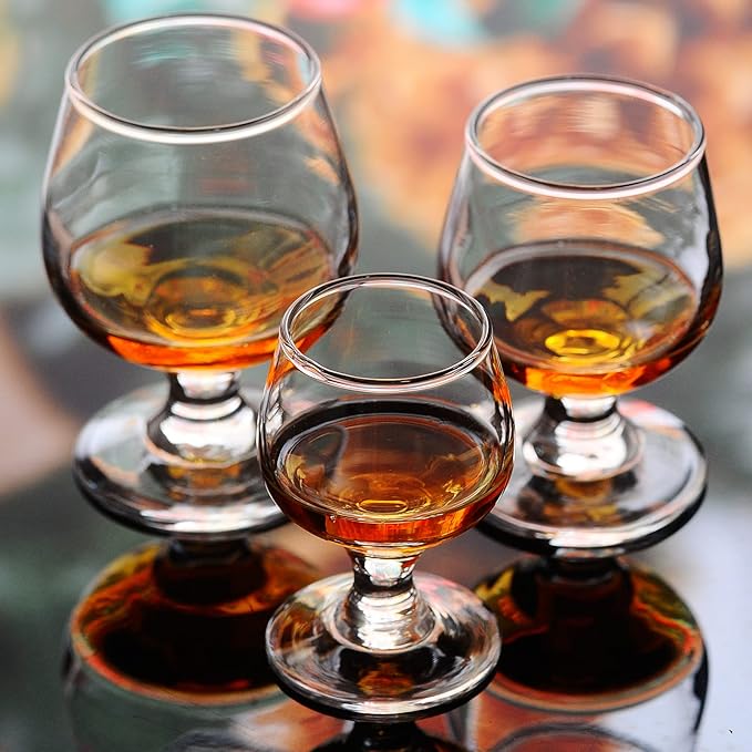 Shot Glass Set of 6 - Clear Cute Shot Glasses, Perfect for Tasting Brandy, Glass Snifters