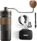 HiBREW G4B Manual Coffee Grinder with External Adjustable Dial - Aluminum Conical Burr Mill, Numerical Settings & Travel Case, Coarse to Fine Grind for Espresso Pour Over Moka Pots. 22g Capacity